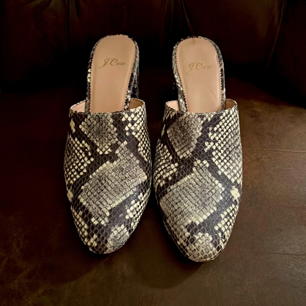 J Crew Sophie mule in snake